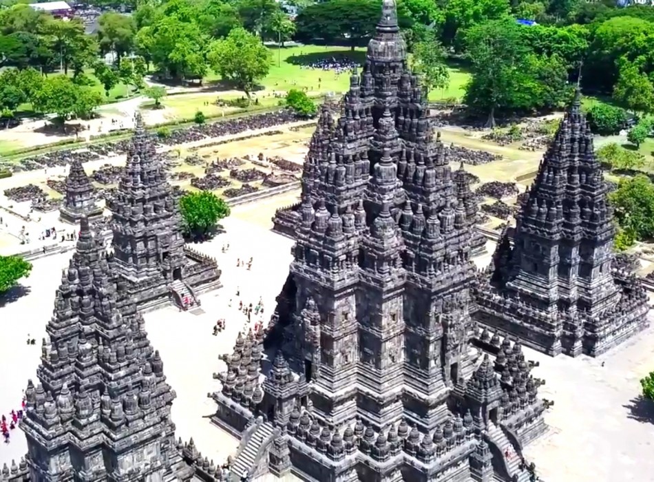 sunset at Prambanan Temple